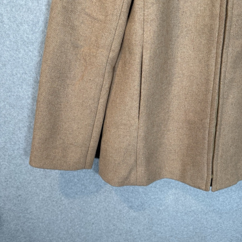 Womens J CREW Village Coat Camel Tan Wool Blend Style AB457 Size 4 $238 - Picture 3 of 8